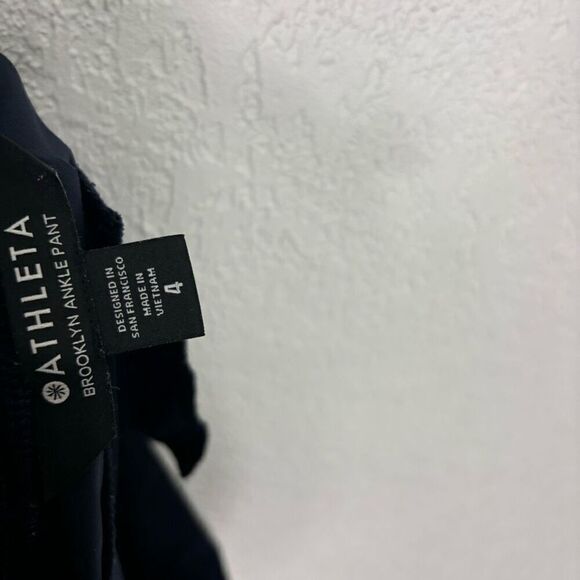 Athleta Navy Blue Brooklyn Straight Leg Ankle Pull On Pants - Picture 6 of 8